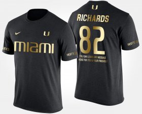 #82 Ahmmon Richards Gold Limited Miami Short Sleeve With Message Mens Black T-Shirt 638340-690