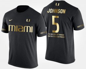 #5 Andre Johnson Gold Limited Miami Short Sleeve With Message Men Black T-Shirt 366802-194