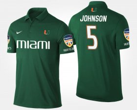 #5 Andre Johnson Bowl Game Miami Hurricanes Orange Bowl Name and Number Mens Green Polo 660245-705