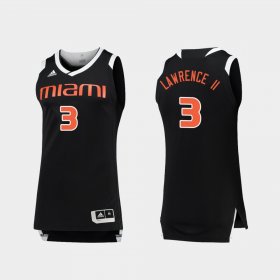 #3 Anthony Lawrence II College Basketball University of Miami Chase Men Black White Jersey 723123-236