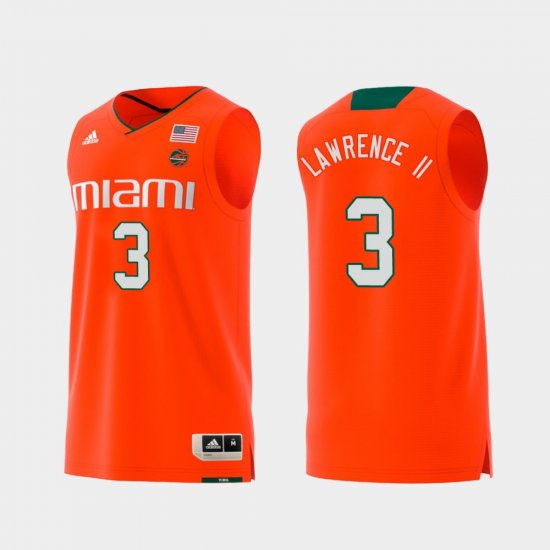 #3 Anthony Lawrence II Replica Miami Hurricanes Swingman College Basketball Men\'s Orange Jersey 715845-903