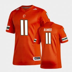 #11 Charleston Rambo New Football Uniforms University of Miami Premier Men Orange Jersey 265936-557