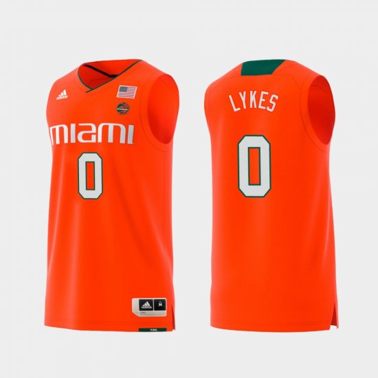 #0 Chris Lykes Replica Miami Hurricanes Swingman College Basketball Men\'s Orange Jersey 255146-155