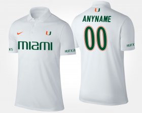 #00 Custom Name and Number Miami Men's White Polo 137010-709