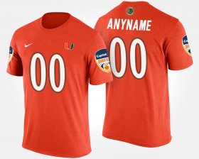 #00 Custom Bowl Game Miami Bowl Name and Number Mens Orange T-Shirt 620022-303