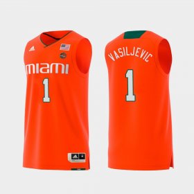 #1 Dejan Vasiljevic Replica Miami Swingman College Basketball Men's Orange Jersey 650046-883