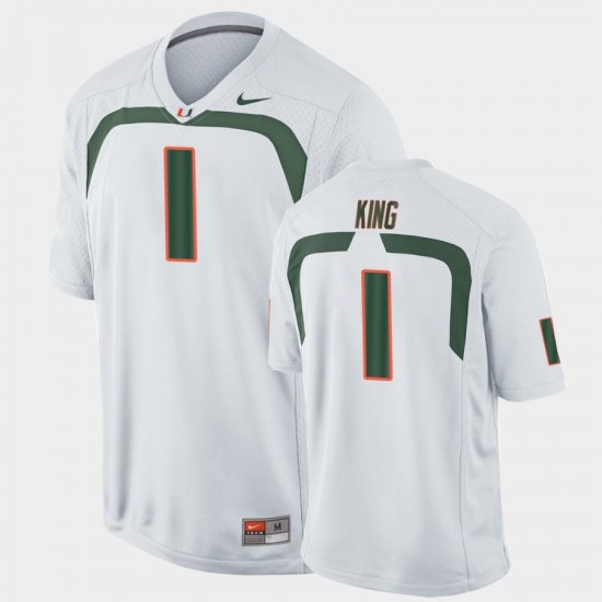 #1 D\'Eriq King Game Miami College Football Men White Jersey 628264-250