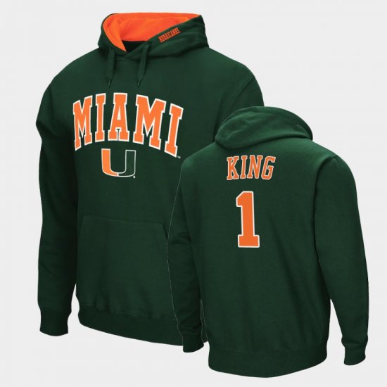 #1 D\'Eriq King Arch & Logo 2.0 Miami Pullover Mens Green Hoodie 513178-326
