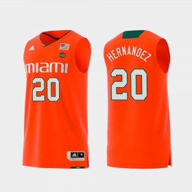 #20 Dewan Hernandez Replica Miami Hurricanes Swingman College Basketball Men Orange Jersey 990544-230