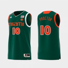 #10 Dominic Proctor Replica Miami Hurricanes Swingman College Basketball Mens Green Jersey 358228-855