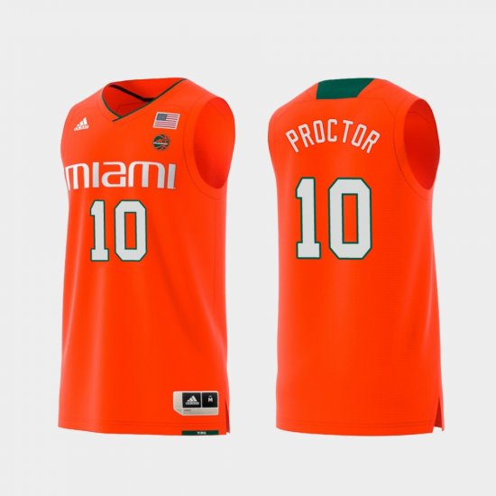 #10 Dominic Proctor Replica University of Miami Swingman College Basketball Men\'s Orange Jersey 211485-774