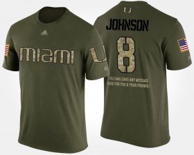 #8 Duke Johnson Military University of Miami Short Sleeve With Message Men Camo T-Shirt 604280-791