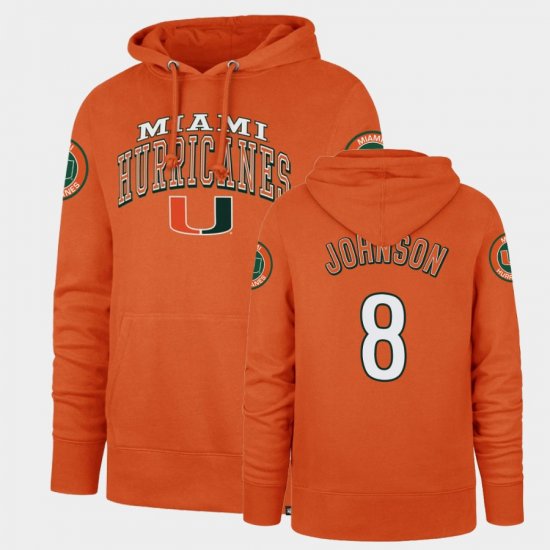 #8 Duke Johnson Double Decker Miami Headline Men\'s Orange Hoodie 391344-365