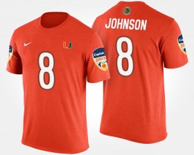 #8 Duke Johnson Bowl Game Hurricanes Bowl Men Orange T-Shirt 455762-682