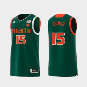 #15 Ebuka Izundu Replica University of Miami Swingman College Basketball Men Green Jersey 873014-438