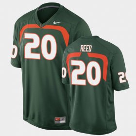 #20 Ed Reed Game University of Miami College Football Men Green Jersey 739089-385