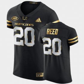 #20 Ed Reed Golden Edition Miami 2020-21 Authentic Mens Black Jersey 488391-698