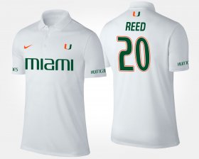 #20 Ed Reed Name and Number University of Miami Mens White Polo 185669-656