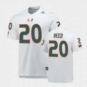 #20 Ed Reed Replica Miami AEROREADY Mens White Jersey 173577-366