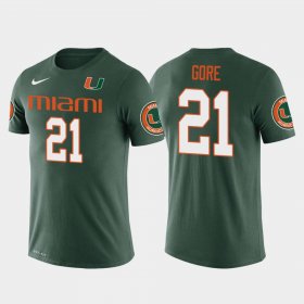 #21 Frank Gore Future Stars University of Miami Football Men's Green T-Shirt 471060-199
