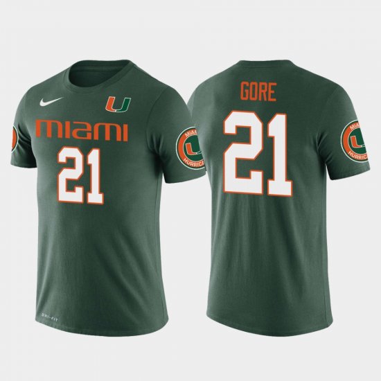 #21 Frank Gore Future Stars University of Miami Football Men\'s Green T-Shirt 471060-199