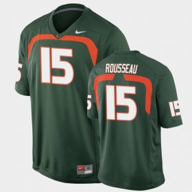 #15 Gregory Rousseau Game Miami College Football Mens Green Jersey 940542-333