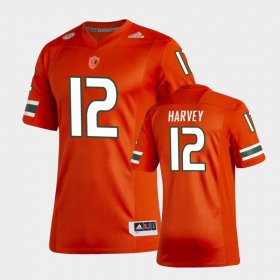 #12 Jahfari Harvey New Football Uniforms Miami Premier Men's Orange Jersey 177593-319