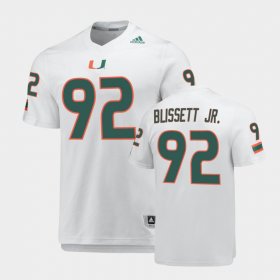#92 Jason Blissett Jr. Replica University of Miami AEROREADY Mens White Jersey 446534-145