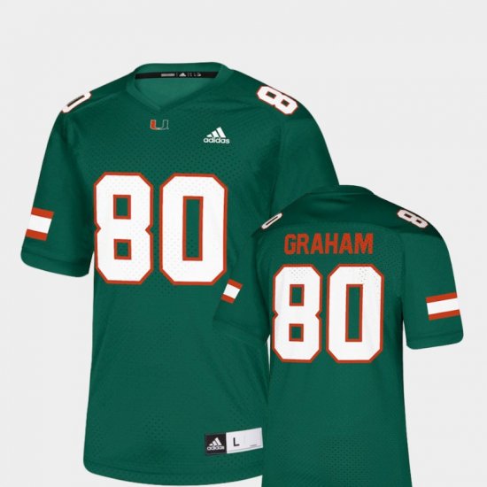 #80 Jimmy Graham NFLPA Alumni Chase Miami Hurricanes Replica Mens Green Jersey 916158-144