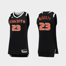 #23 Kameron McGusty College Basketball University of Miami Chase Men Black White Jersey 161796-366