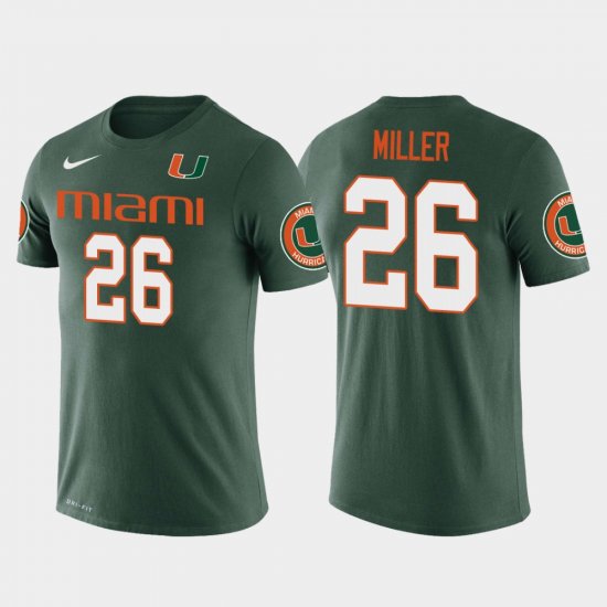 #26 Lamar Miller Future Stars University of Miami Football Mens Green T-Shirt 683291-336