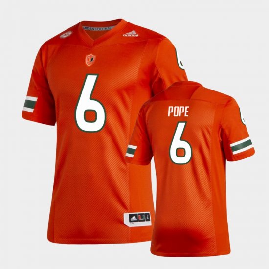 #6 Mark Pope New Football Uniforms Miami Premier Men\'s Orange Jersey 238469-133