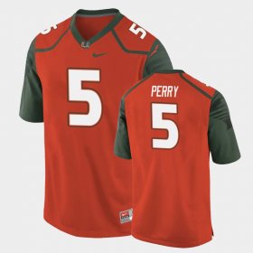 #5 N'Kosi Perry Replica Miami Hurricanes College Football Men Orange Jersey 427050-905