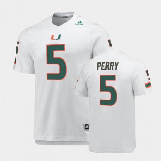 #5 N\'Kosi Perry Replica Miami AEROREADY Men\'s White Jersey 511443-875