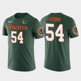 #54 Olivier Vernon Future Stars University of Miami Football Men's Green T-Shirt 856637-262