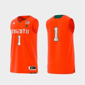 #1 Basketball Swingman Miami College Replica Mens Orange Jersey 568669-118