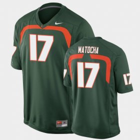#17 Peyton Matocha Game Miami College Football Men's Green Jersey 359139-746