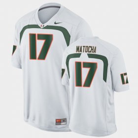 #17 Peyton Matocha Game University of Miami College Football Men White Jersey 252332-967