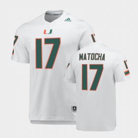 #17 Peyton Matocha Replica Miami Hurricanes AEROREADY Men's White Jersey 753108-699