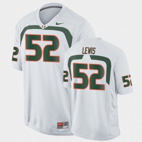 #52 Ray Lewis Game Hurricanes College Football Mens White Jersey 326494-720
