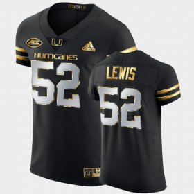 #52 Ray Lewis Golden Edition Miami 2020-21 Authentic Men Black Jersey 732273-690