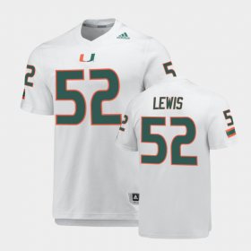 #52 Ray Lewis Replica Miami AEROREADY Men White Jersey 963205-500