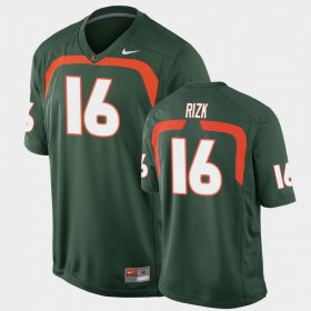 #16 Ryan Rizk Game University of Miami College Football Men Green Jersey 583967-249