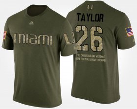 #26 Sean Taylor Military Miami Short Sleeve With Message Men's Camo T-Shirt 233432-993