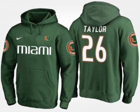 #26 Sean Taylor Name and Number Miami Mens Green Hoodie 207927-573