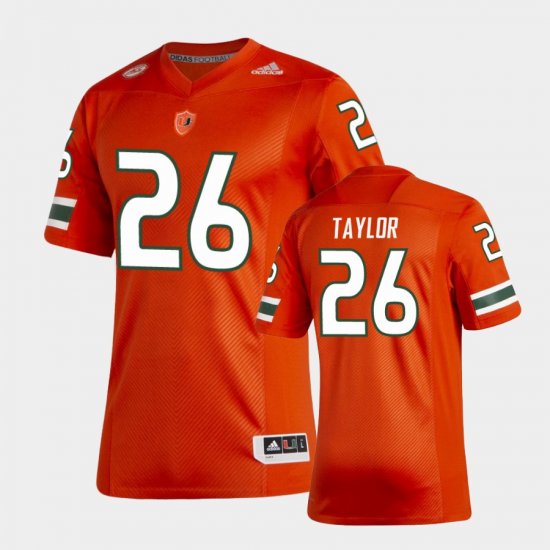 #26 Sean Taylor New Football Uniforms Miami Premier Men\'s Orange Jersey 349940-738
