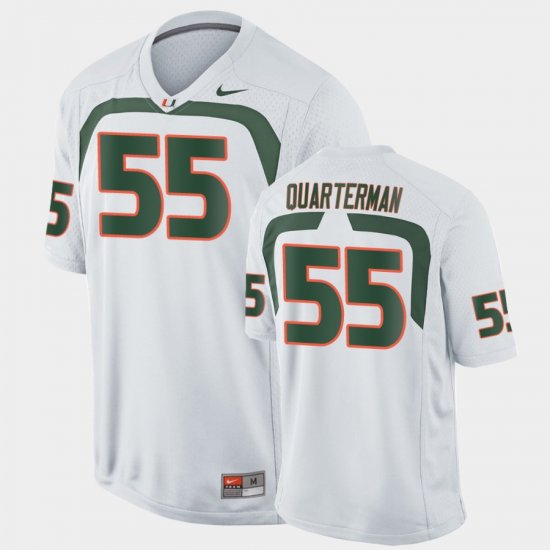 #55 Shaquille Quarterman Game University of Miami College Football Mens White Jersey 379586-993