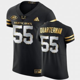 #55 Shaquille Quarterman Golden Edition Miami 2020-21 Authentic Men Black Jersey 243672-873