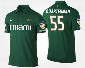#55 Shaquille Quarterman Bowl Game Miami Orange Bowl Name and Number Men's Green Polo 988658-943