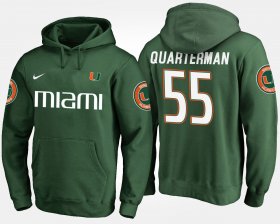 #55 Shaquille Quarterman Name and Number Miami Mens Green Hoodie 678150-418